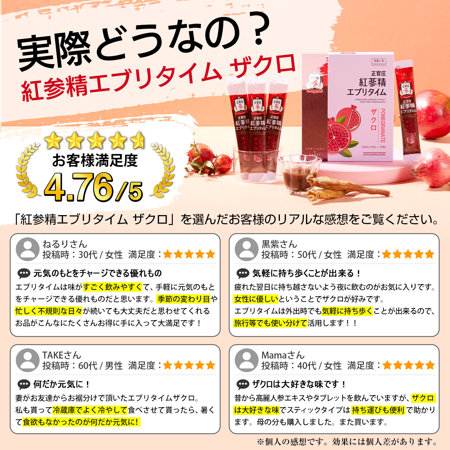 紅参精 エブリタイム ザクロ 20包 ｜ 正官庄ネットショップ